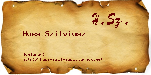 Huss Szilviusz névjegykártya